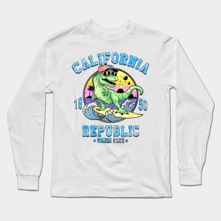 Godzilla surfing Long Sleeve T-Shirt